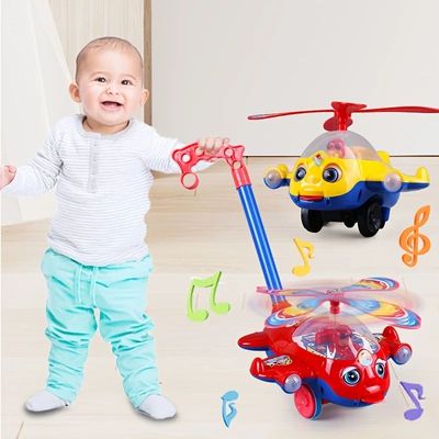 Baby Walker Toy Hand Push Toddler Toy Plane Car Toy Push Alo