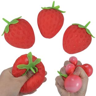 Simulation Strawberry Squishy Stress Ball Flour Filled Squee