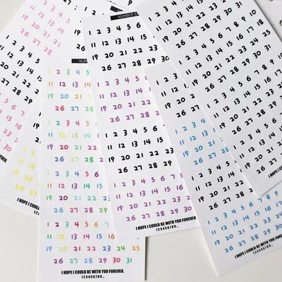 1Pc Cute Cartoon Baby Font No.1~31 Number Stickers Calendar