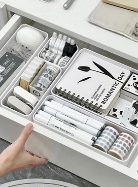 Stackable Desktop Drawer Organizer: Transparent Student Cosm