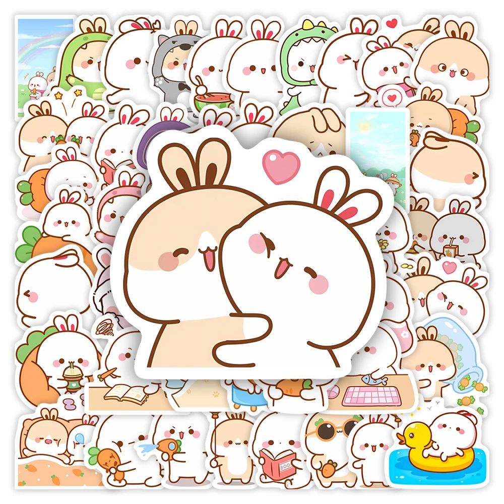 Kawaii Cartoon Rabbit Stickers Cute Bunny DIY Kids Toy Gift