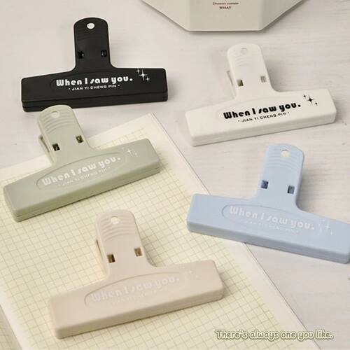 1pcs When I Saw You White Paper Clip Large Binder Clips Diar