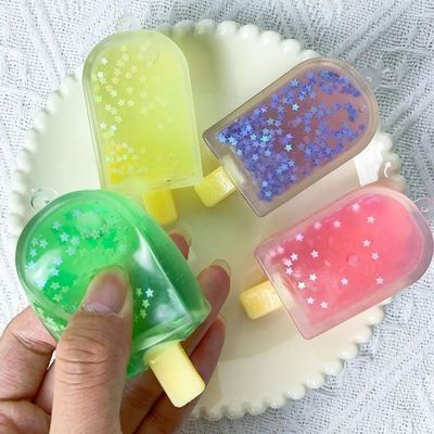 Cute Kawaii Squishy Fidget Toy Ice Cream Cube, Sss Relief Se