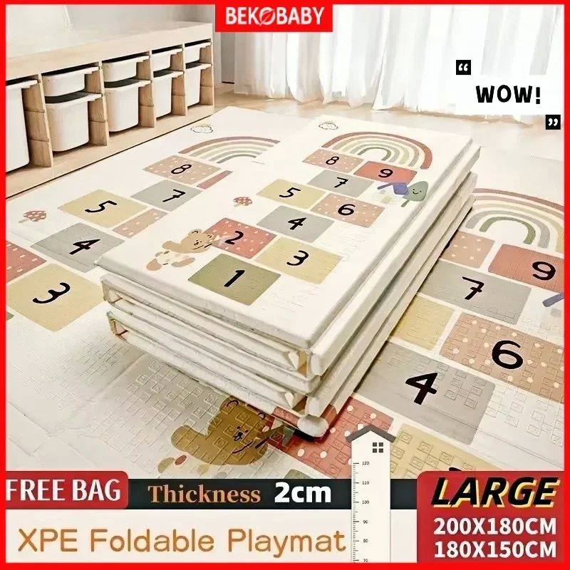 Baby Play Mat, Foldable & Waterproof Play Mats for Floor, Re
