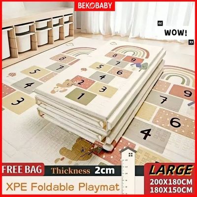 Baby Play Mat, Foldable & Waterproof Play Mats for Floor, Re