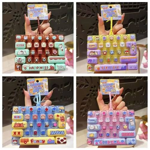 26-Key Decompression Button Transparent Dual-Tone Cute Desig