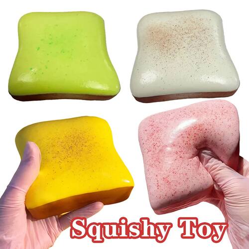 4pcs Butter Toast Squishy Fidget Toy Soft Slow Rising Squeez