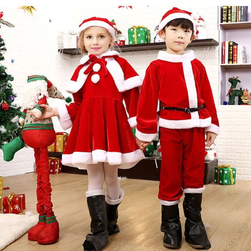 Kids Child Christmas Cosplay Costume Santa Claus Baby Xmas O