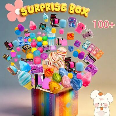 100+ Styles Random Surprise Box Squishy Toys, Blind Box Fidg
