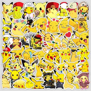 50PCS Cute Pikachu Pokemon Anime Stickers Funny Cartoon Toy