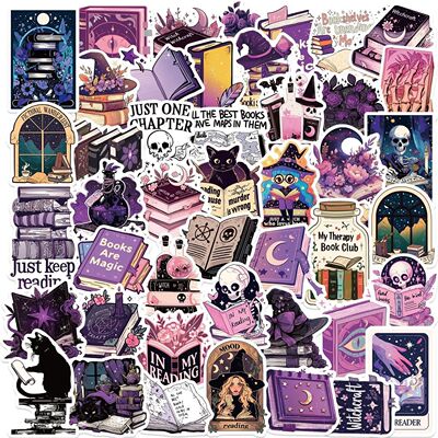 10/50pcs Purple Gothic Witch Bookish Stickers Smutty Dark Ro