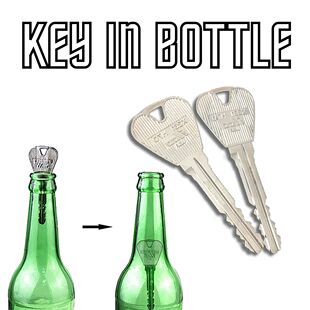 Folding Key Through Bottle Magic Trick Ring Penetration Gimm