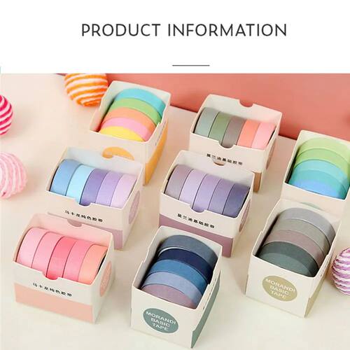 5Rolls/Box Cute Washi Tape Adhesive Masking Tape Scrapbookin