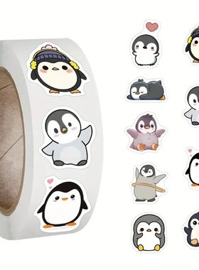 100-500pcs Penguin Animal Stickers Cartoon Removable Noteboo