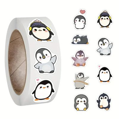 100-500pcs Penguin Animal Stickers Cartoon Removable Noteboo