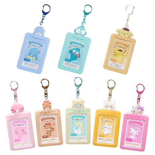 s Gudetama Keychain with Photo Card Holder Anime Keroppi Tux