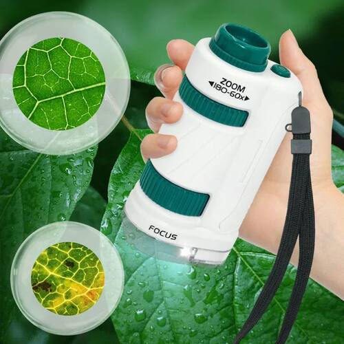Kids Science Stem Toy Handheld Microscope Kit 60-180x Educat