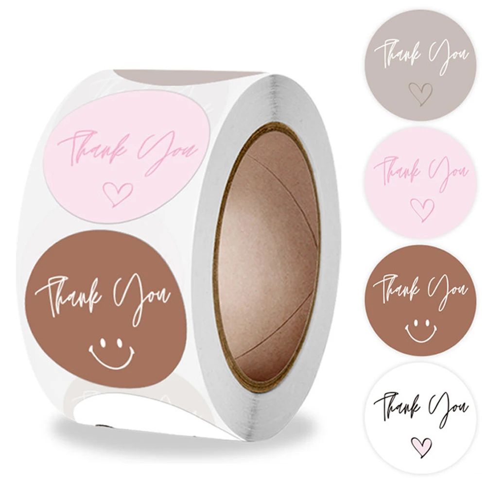 100-500pcs Round Thank You Stickers for Envelope Seal Labels