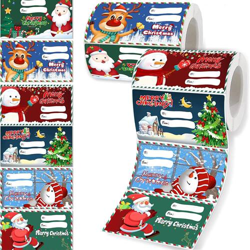 50-0pcs Colorful Christmas Lantern Stickers Party Christmas