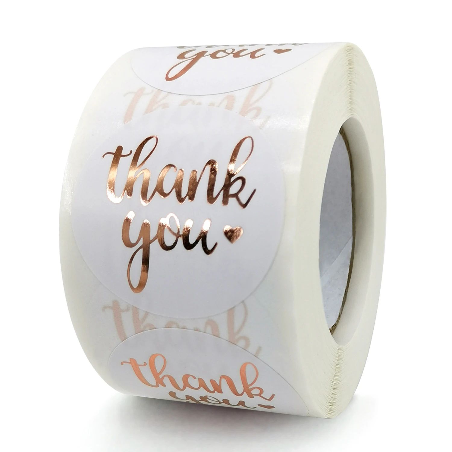 100-500pcs Rose Gold Foil 'Thank You' Stickers for Small Bus