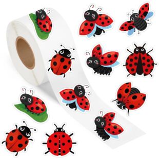 100-500pcs Ladybug Pattern Design Stickers Party Gift Wrappi