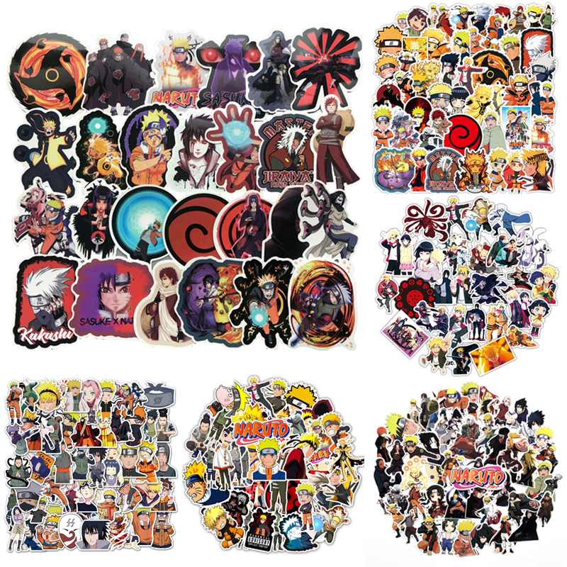 Cartoon Anime NARUTO BORUTO Kids Stickers Sasuke Skateboard