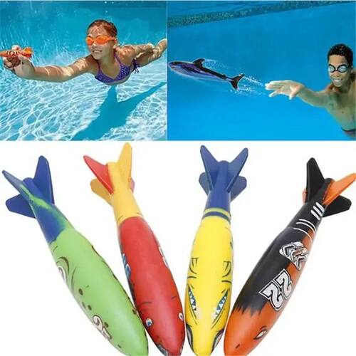 1/3PCS Torpedo Rocket Throwing Toy Swimming Pool Diving Game