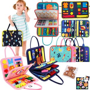 TUNJILOOL Busy Board Montessori Toys for Toddler Baby Felt C