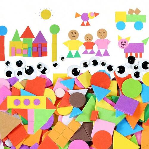 Handmade DIY Toys Sponge Patch Black & White Eyes Shape Colo