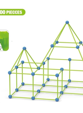 Fort Building Kit Construction Toy Tent Kids Hut Set Glow In