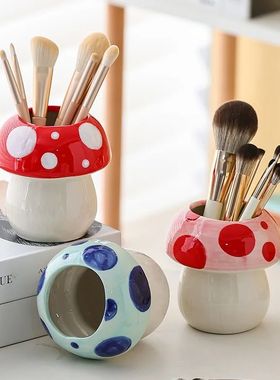 Back To School Pen Holder Mushroom Ceramic Pen Container Ser