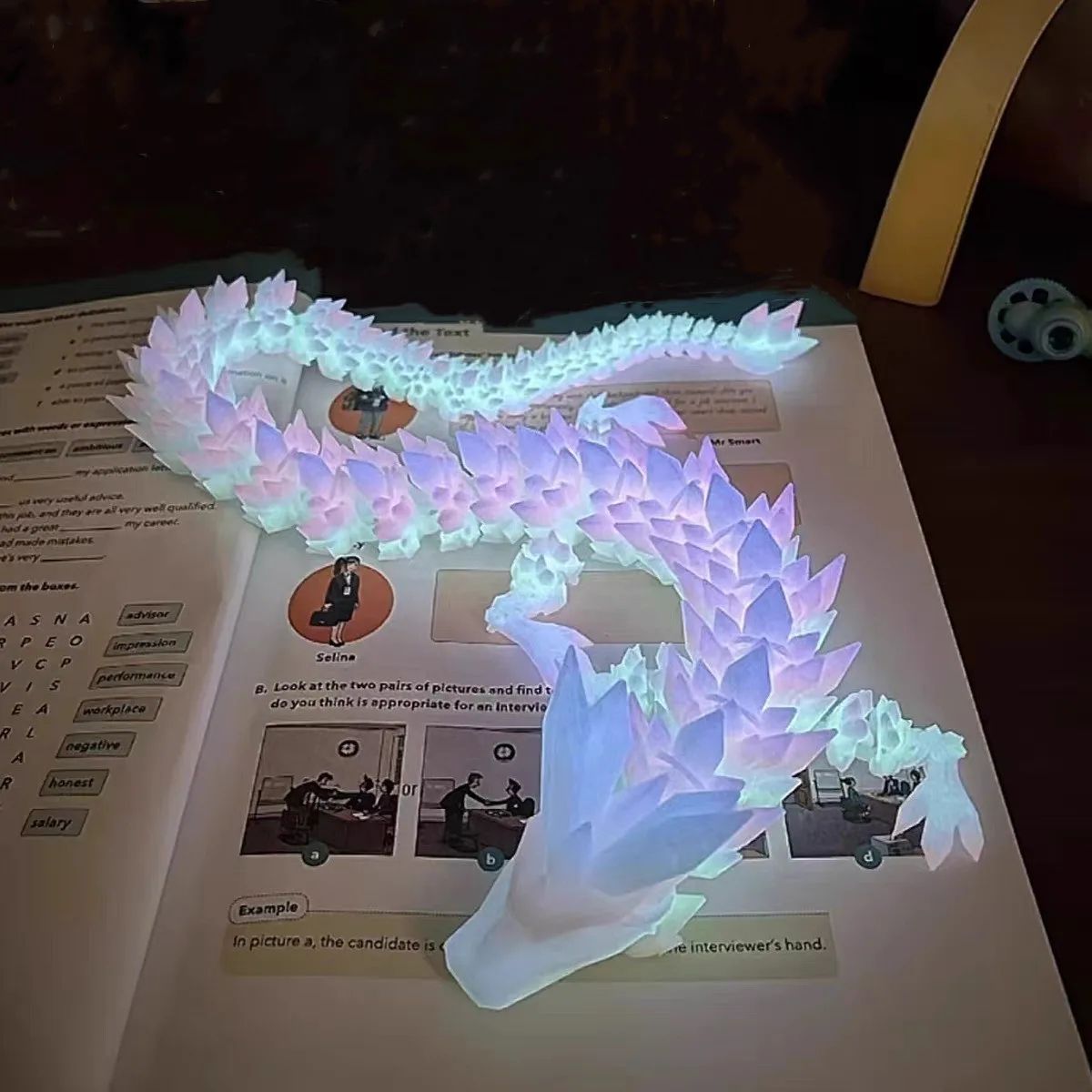 /45/60cm 3d Printed Crystal Dragon Antisss Fidget Toy Rotata