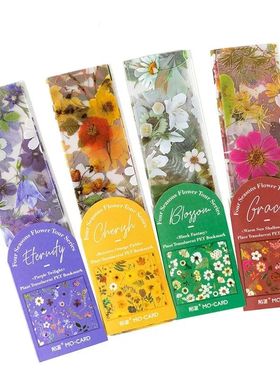 PET Bookmark Flowers for Pages Book Marks for Readers Retro