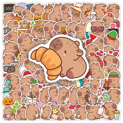 Cute Cartoon Capybara Stickers Kids DIY Toys Gift Decorative