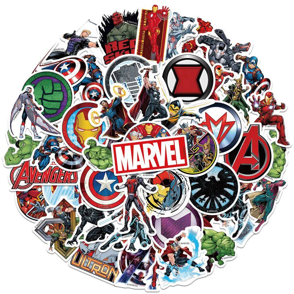 50PCS  Movie Marvel Stickers Anime Decal Skateboard Laptop M