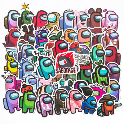 50pcs game AmongUs luggage sticker laptop waproof graffiti