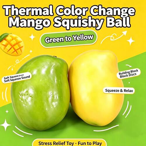 Thermochromic Color Changing Mango Squishy Toy Soft Squeeze