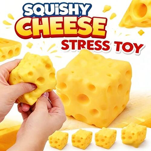 Cube Cheese Squeeze Toy Simulation Cheese Fidget Toy Slow Re