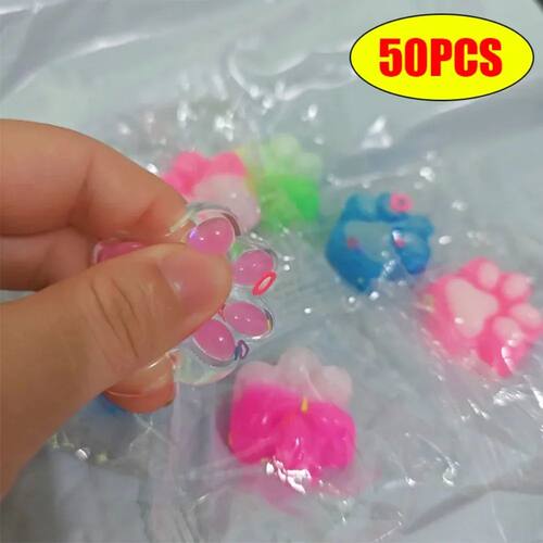 10/2030/40/50pcs Mini Cute Cat Claw Plush Pinch Fun, Colorfu