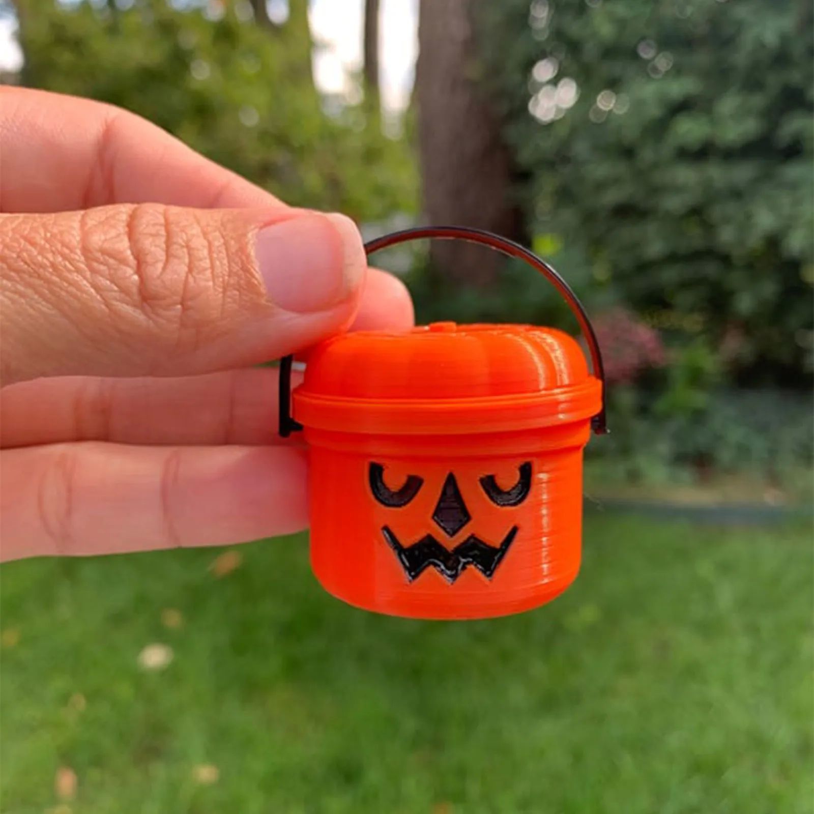 Halloween Pumpk Small Bucket Cute Pumpkin Trick Bucket For P