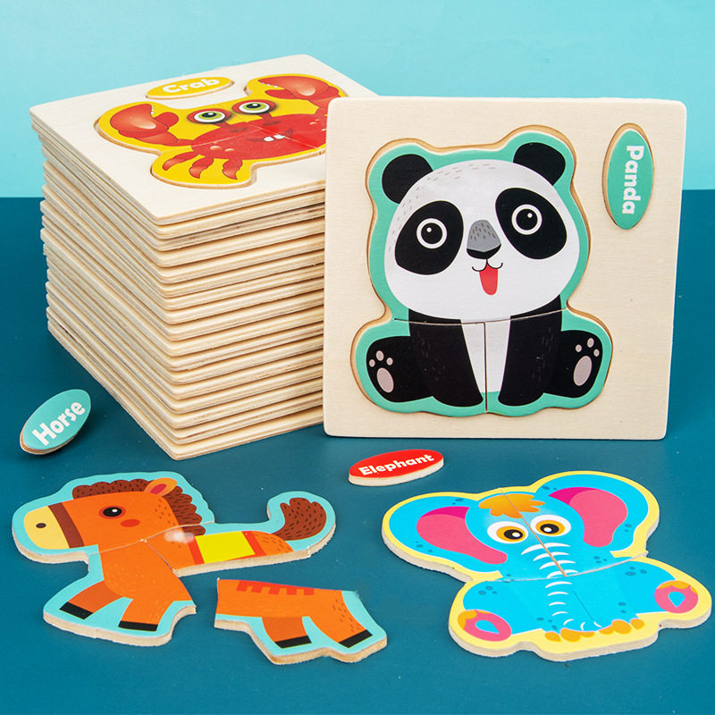 3d wooden puzzle jigsaw toys for children wood 3d cartoon an
