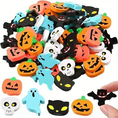 /30-100Lot Creative Halloween Eraser Cute Cartoon Bat Pumpki