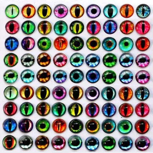 20Pcs Doll Glass Eyes Cabochons Round Dome Dragon Cat Animal