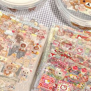 5pcs Hello Kitty Rilakkuma Cartoon Die-cutting Sticker Cute