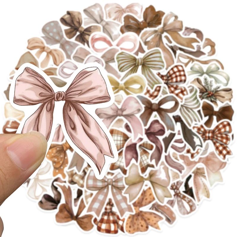 50 Sheet Simple Bow Stickers Cute Sweet Bowknot Sticker DIY