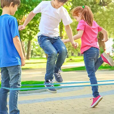 Children Stching Elastic Rubber Band Jump Rope Kids Classic