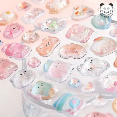 Sweet Cartoon Jelly Scrapbook Journal Sticker Stereo Cute Oc