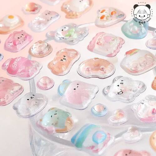 Sweet Cartoon Jelly Scrapbook Journal Sticker Stereo Cute Oc