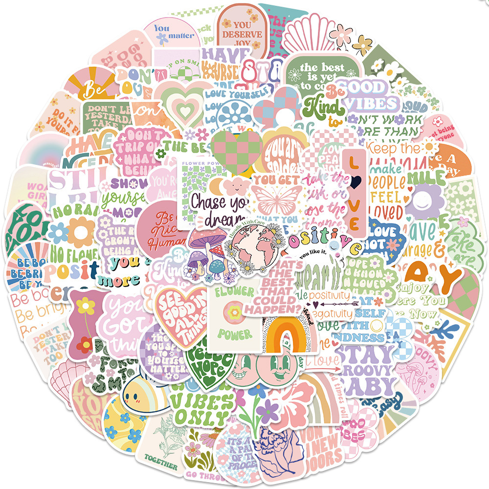 50/100PCS Cute Inspirational Girl Pink Style Cartoon Sticker 文具电教/文化用品/商务用品 贴纸/立体贴纸 原图主图