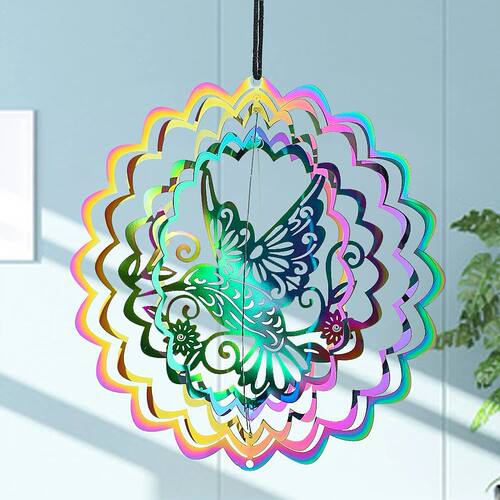 Gradient Color Hummingbird Wind Spinner Chimes Catcher Sunfl